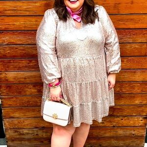 Gold Sequin Party Dress